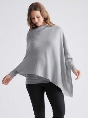 NWT Quince Grey Lightweight Cotton Cashmere Multi Use Nursing Shawl
